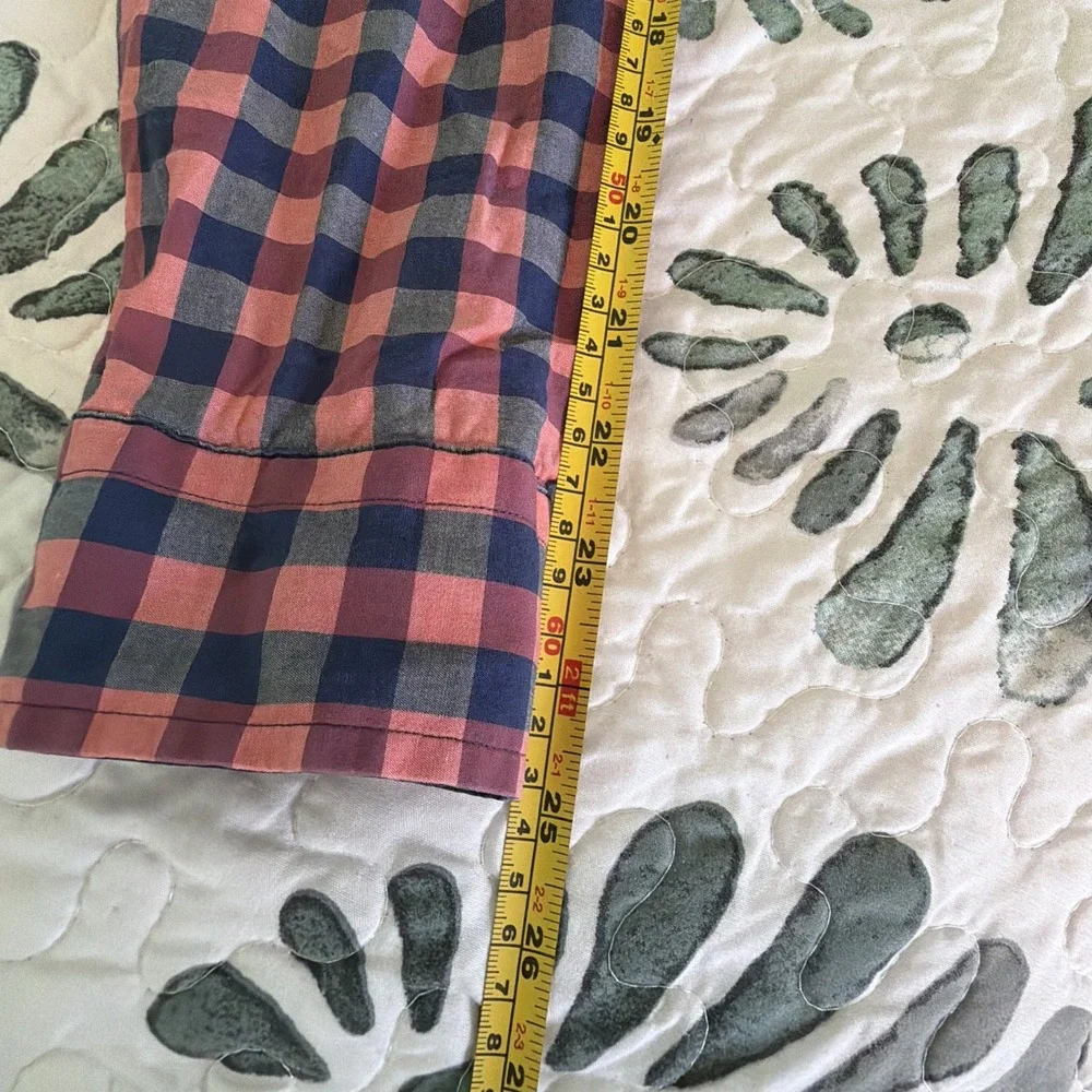 Banana Republic Shirt Men Size Large Slim Fit Quilted Gingham Button Down Casual